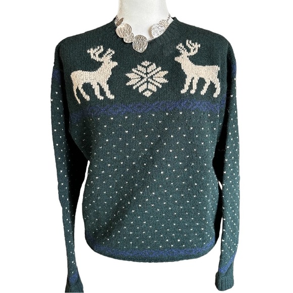 Ralph Lauren Blue Label Sweaters - Vintage Ralph Lauren 100% Wool Hand Knit Winter Preppy Sweater